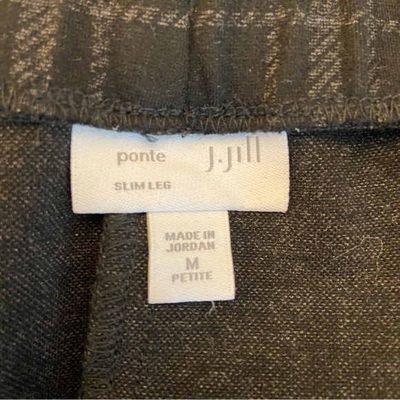 J.Jill Ponte Slim Leg Pants – Black & Gray Plaid (Petite M) - Picture 6 of 8